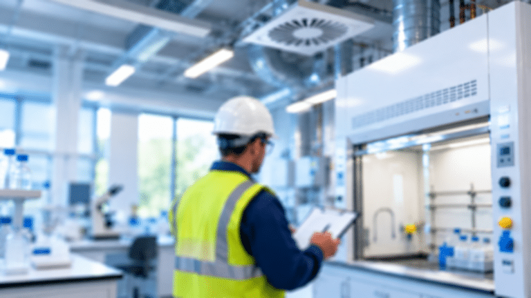 Laboratory Worker Inspecting